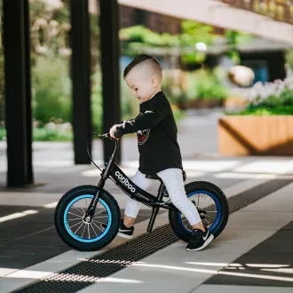 Dječji balansni bicikl MOVINO Cariboo ADVENTURE s kočnicom, napuhani kotači 12'', crno-plavi Dječji balansni bicikl MOVINO Cariboo ADVENTURE s kočnicom, napuhani kotači 12'', crno-plavi