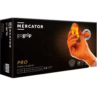 MERCATOR® GOGRIP - Nitrilne rukavice, nepuderirane, 50 kom, narančaste, M
