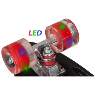 Pennyboard s LED kotačima, 56 cm CRNO/CRVENO Pennyboard s LED kotačima, 56 cm CRNO/CRVENO