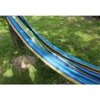 Ljuljajuća pamučna sklopiva mreža, zeleno-plava, 260x80cm