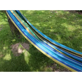Ljuljajuća pamučna sklopiva mreža, zeleno-žuto-plava, 260x80cm Ljuljajuća pamučna sklopiva mreža, zeleno-žuto-plava, 260x80cm