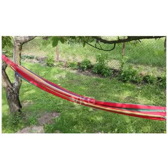 Ljuljajuća pamučna sklopiva mreža, crveno-žuta, 260x80cm