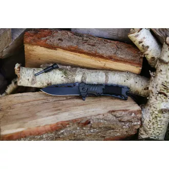 Opružni nož s kremenom 21 cm