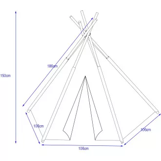 Dječji šator Teepee INDIJANCI, dimenzije 106x106x150cm Dječji šator Teepee INDIJANCI, dimenzije 106x106x150cm