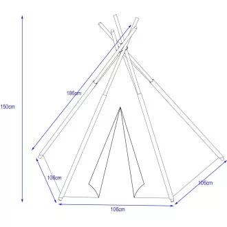 Dječji šator Teepee PINK, dimenzije 106x106x150cm