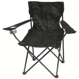 Sklopiva stolica za kampiranje, crna, crna