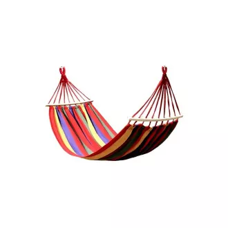 Pamučna mreža za ljuljanje 270x80cm, za jednu osobu, nosivost 130kg, crveno-narančasta