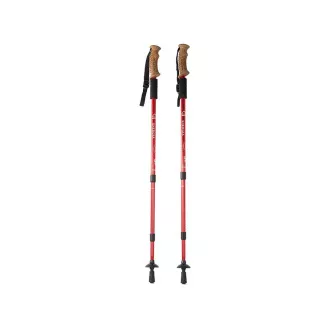 Štapovi za nordijsko hodanje s ergonomskom ručkom od pluta, 135 cm, 2 kom, crveni