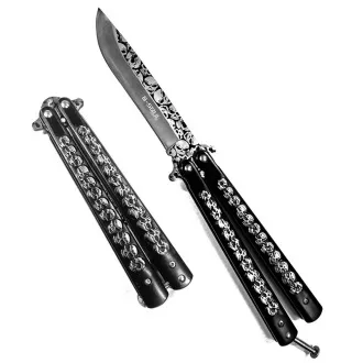 Džepna preklopna leptir-mašna, Black Skulls, 23,5 cm