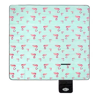 Piknik deka 200x200 cm MINT FLAMINGO