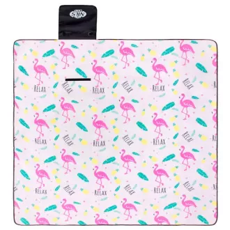 Piknik deka 200x200 PINK FLAMINGO