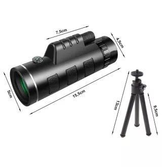 Monokularni turistički dvogled 40x60 sa stalkom za telefon GENETIC-OPTIC