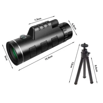 Monokularni turistički dvogled 40x60 sa stalkom za telefon GENETIC-OPTIC - Rabljen