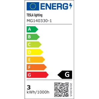 TESLA - LED MG140330-1, miniglobe žarulja, E14, 3W, 230V, 250lm, 3000k