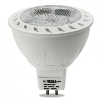 TESLA - LED MR160430-5, žarulja GU5,3 MR16, 4W, 12V, 320lm, 20.000h, 3000K topla bijela, 38°