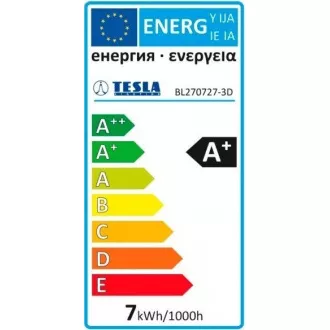 TESLA - LED BL270727-3D, CRYSTAL RETRO ŽARULJA, E27, 7W, 230V, 835lm, 15.000h, 2700K, 360