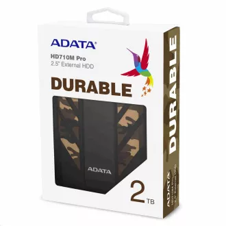 ADATA vanjski HDD 2TB 2.5" USB 3.1 DashDrive Durable HD710M Pro, kamuflažni (guma, otporan na udarce/vodu/prašinu)