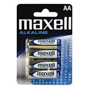 Alkalna baterija, AA (LR6), AA, 1,5 V, Maxell, blister, pakiranje od 4 komada