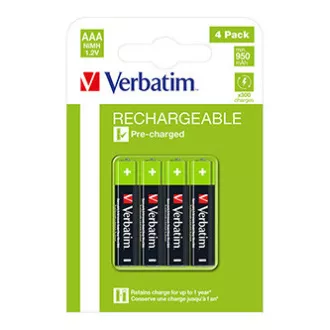 Punjiva baterija, AAA (HR03), 1,2 V, 950 mAh, Verbatim, blister, pakiranje od 4 komada