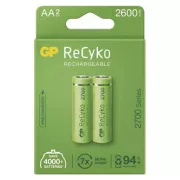 Punjiva baterija, AA (HR6), 1,2 V, 2600 mAh, GP, papirna kutija, 2 pakiranja, ReCyko