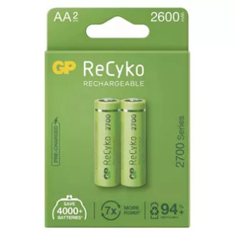 Punjiva baterija, AA (HR6), 1,2 V, 2600 mAh, GP, papirna kutija, 2 pakiranja, ReCyko