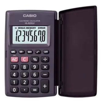 Casio Kalkulator HL 820LV BK, crni, džepni, osam znamenki