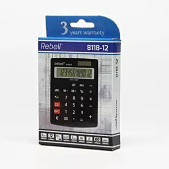 Rebell Kalkulator RE-8118-12 BX, crni, stolni, dvanaest znamenki Rebell Kalkulator RE-8118-12 BX, crni, stolni, dvanaest znamenki