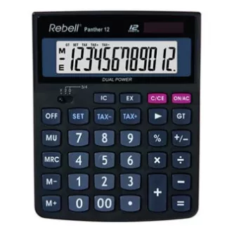 Rebell Kalkulator RE-PANTHER 12 BX, crni, stolni, dvanaest znamenki