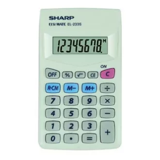 Kalkulator Sharp EL-233S, bijeli, džepni, osam znamenki