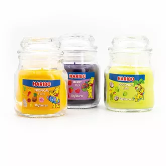 kutija - Haribo set svijeća Mješavina bobičastog voća/Kokos i limeta/Tropska zabava 3 x 85 g kutija - Haribo set svijeća Mješavina bobičastog voća/Kokos i limeta/Tropska zabava 3 x 85 g