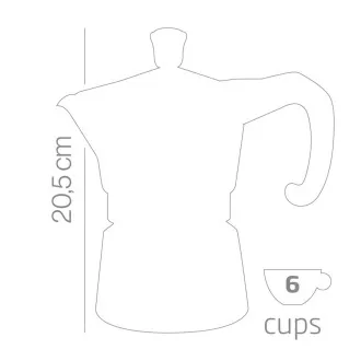 Forever Moka kuhalo za vodu Miss Moka Prestige Induction, 355 ml, za 6 šalica, 645 g