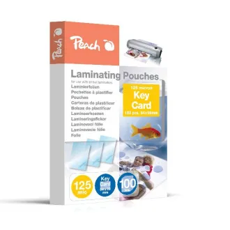 PEACH folija za laminiranje, vrećica s ključem (64x99 mm), 125 mikrona, 100 komada