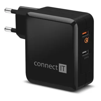 CONNECT IT QUICK CHARGE 3.0 adapter za punjenje 2x USB (3.4A), QC 3.0, crni CONNECT IT QUICK CHARGE 3.0 adapter za punjenje 2x USB (3.4A), QC 3.0, crni