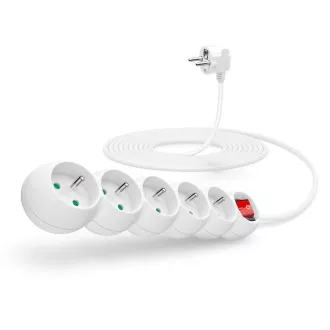 CONNECT IT produžni kabel 230 V, 5 utičnica, 5 m, sa prekidačem (bijeli) CONNECT IT produžni kabel 230 V, 5 utičnica, 5 m, sa prekidačem (bijeli)