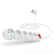 CONNECT IT produžni kabel 230 V, 5 utičnica, 3 m, sa prekidačem (bijeli)