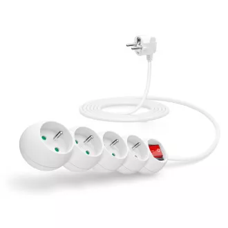 CONNECT IT produžni kabel 230 V, 4 utičnice, 3 m, sa prekidačem (bijeli) CONNECT IT produžni kabel 230 V, 4 utičnice, 3 m, sa prekidačem (bijeli)