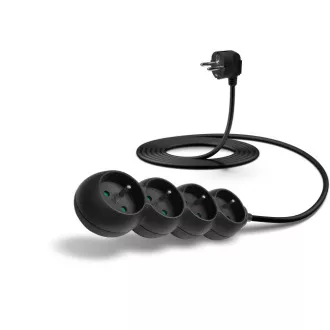 CONNECT IT produžni kabel 230 V, 4 utičnice, 3 m, bez prekidača (crni)