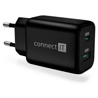CONNECT IT Wanderer2 GaN adapter za punjenje 1xUSB-C + 1xUSB-A, 33W PD, CRNI CONNECT IT Wanderer2 GaN adapter za punjenje 1xUSB-C + 1xUSB-A, 33W PD, CRNI