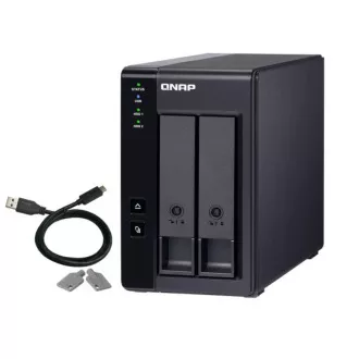 QNAP vanjsko kućište s 2 utora za 3,5" SATA HDD, USB 3.1 Gen2, 10 Gbps tip-C hardverskim RAID-om. Uključen USB-C na USB-A kabel. Jedinica za proširenje