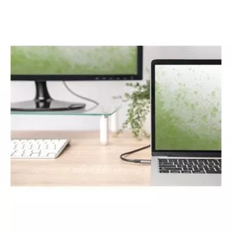 Adapter Digitus USB-C na HDMI kabel, 1,8 m 4K/30 Hz, crni, metalni poklopac