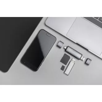 Digitus dvostruki OTG čitač kartica (USB-C + USB 3.0) 1x SD, 1x MicroSD, 1x USB 3.0, sivi