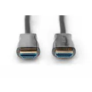Digitus HDMI AOC priključni kabel s hibridnim vlaknom, tip AM/M, 10 m, UHD 4K@60 Hz, CE, zlatni, bijeli