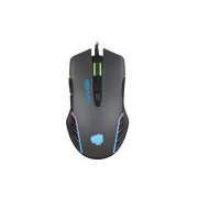 Fury Gaming miš Hustler, gaming, 6400DPI, USB, optički, žičani, RGB, 7 tipki, dužina kabela 1.6m, crni