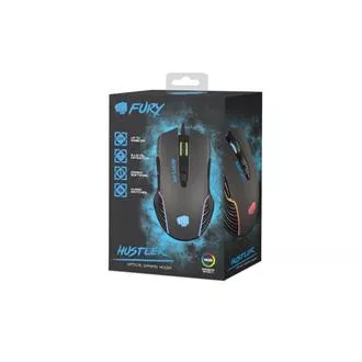 Fury Gaming miš Hustler, gaming, 6400DPI, USB, optički, žičani, RGB, 7 tipki, dužina kabela 1.6m, crni