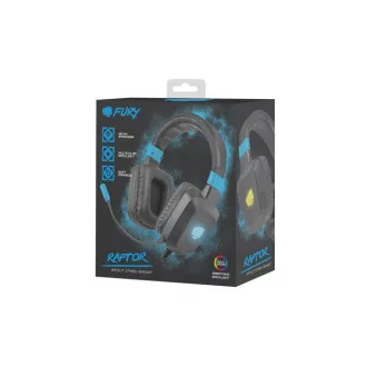 Fury Gaming slušalice s Raptor mikrofonom, žičane, RGB, USB, jack 3.5mm, duljina kabela 2m, crne Fury Gaming slušalice s Raptor mikrofonom, žičane, RGB, USB, jack 3.5mm, duljina kabela 2m, crne