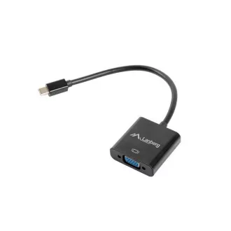 LANBERG adapter HDMI (M) na VGA (Ž) + Minijack 3,5 mm (Ž) kabel 20 cm