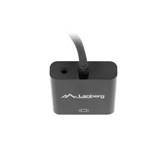 LANBERG adapter HDMI (M) na VGA (Ž) + Minijack 3,5 mm (Ž) kabel 20 cm