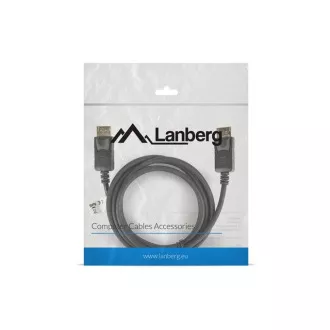 LANBERG priključni kabel DisplayPort 1.2 M/M, 4K@60Hz, dužina 1.8m, crni, sa zasunom, pozlaćeni konektori LANBERG priključni kabel DisplayPort 1.2 M/M, 4K@60Hz, dužina 1.8m, crni, sa zasunom, pozlaćeni konektori