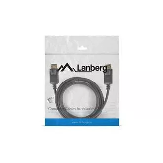 LANBERG priključni kabel DisplayPort 1.2 M/M, 4K@60Hz, dužina 1.8m, crni, sa zasunom, pozlaćeni konektori LANBERG priključni kabel DisplayPort 1.2 M/M, 4K@60Hz, dužina 1.8m, crni, sa zasunom, pozlaćeni konektori