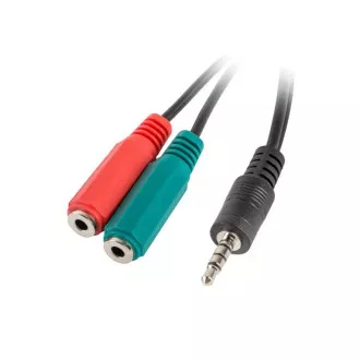 LANBERG adapter Minijack 3.5mm (M) 4pin na 2x Minijack 3.5mm (F) 3pin kabel 20cm, crni LANBERG adapter Minijack 3.5mm (M) 4pin na 2x Minijack 3.5mm (F) 3pin kabel 20cm, crni